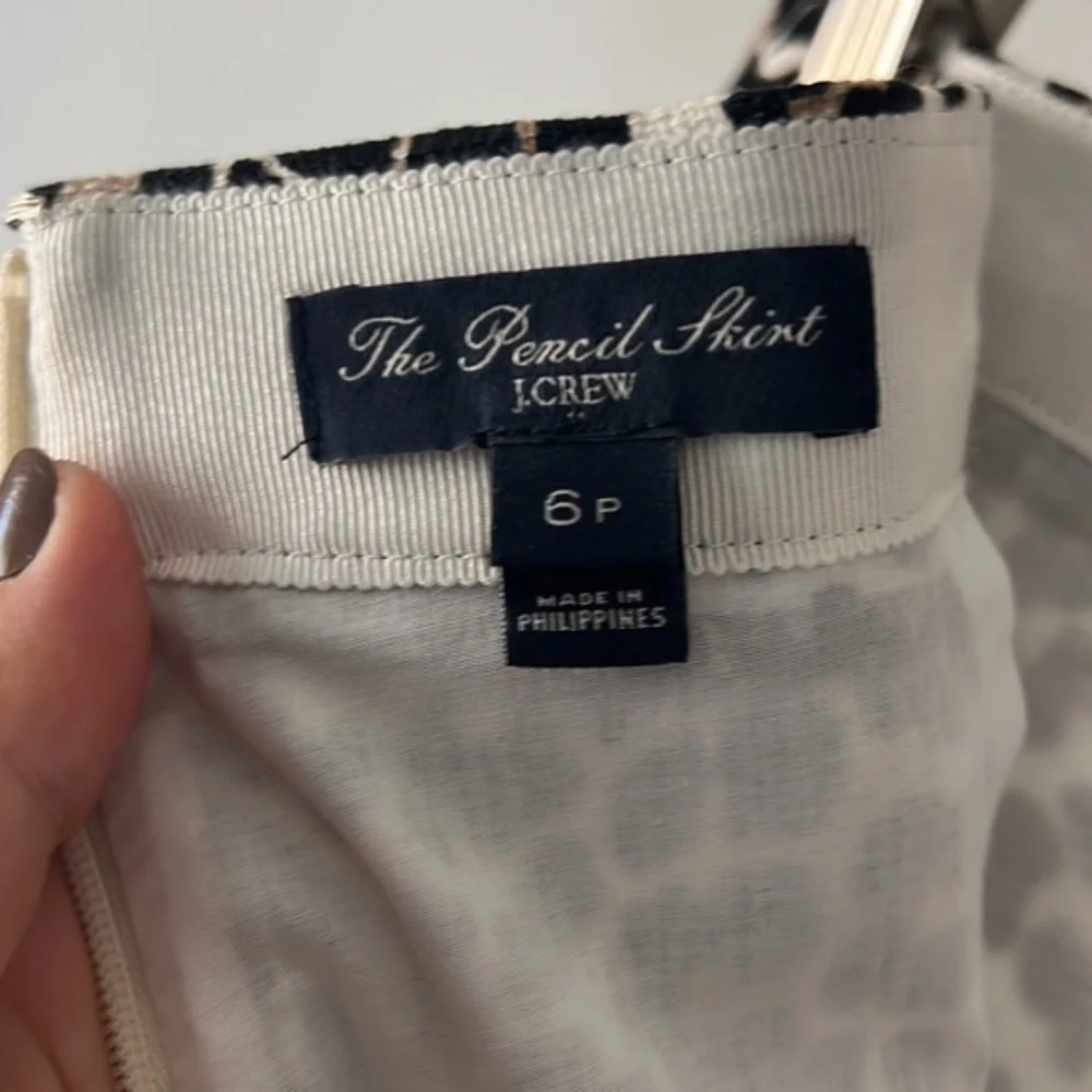 J. Crew cotton pencil mini Skirt leopard 6 P